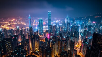 Fototapeta premium city skyline at night