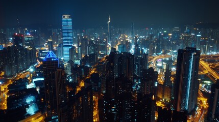 Obraz premium city skyline at night