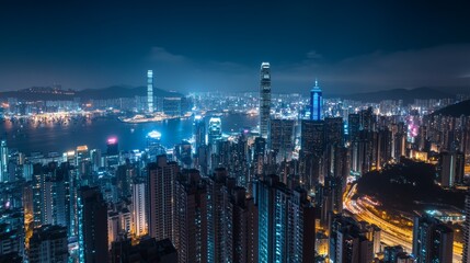 Obraz premium city skyline at night