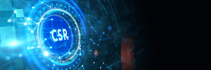 CSR abbreviation, modern technology concept. Business, Technology, Internet and network concept. 3d illustration