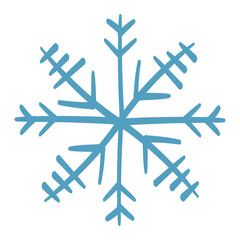 Winter snowflake png sticker, Christmas doodle in creative design