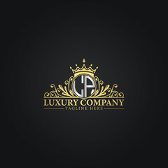 Royal Luxury Company Logo Design with Gold Elements