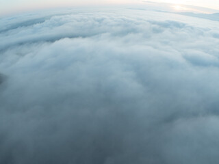 Drone aerial view of landscape mountains view in summer season,High angle view over countryside at northern Vietnam