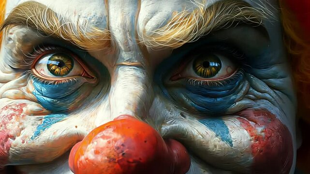 scary clown man. Created with Generative AI.	