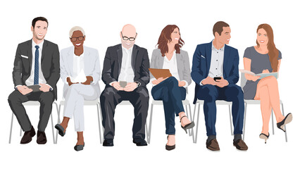 Professional office workers png sticker illustration, transparent background