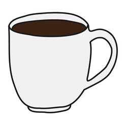 Coffee mug png sticker, morning beverage doodle on transparent background