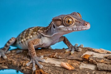 Obraz premium Photograph a leaf-tailed gecko perfectly blending into its surroundings on a tree trunk, showcasing its remarkable adaptation. 