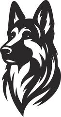Fototapeta premium German shepherd dog in different poses on a white background objects silhouette illustration.