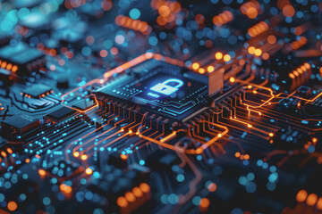 Cyber ​​Security Warning System hack message blue code background Virus alert Cybercrime prevention.