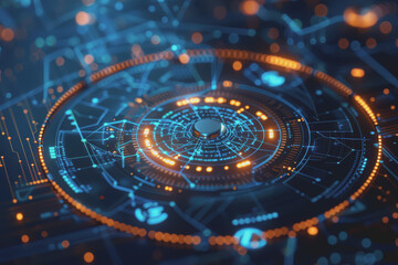Cyber ​​Security Warning System hack message blue code background Virus alert Cybercrime prevention.