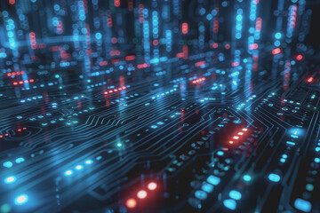 Obraz premium Cyber ​​Security Warning System hack message blue code background Virus alert Cybercrime prevention.