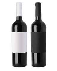 Set of two bottle red wine isolated