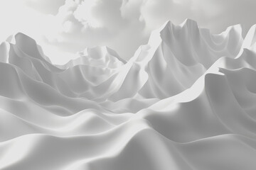 Fototapeta premium . Clean mountain with a large white space. Minimalist style.