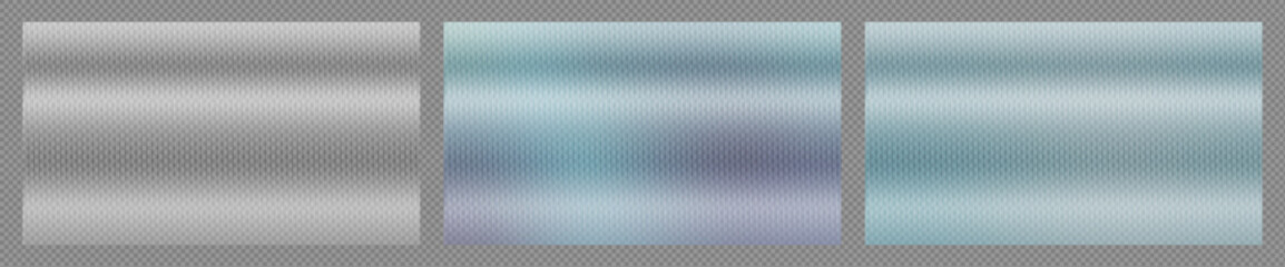 Vector ribbed glass texture background set. Transparent overlay effect for wavy clear plastic texture. Soft frosted acrylic reeded wavy surface. Acrylic reeded fluted panel close-up.

