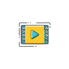 Video player icon on background for graphic and web design. Vector illustration.