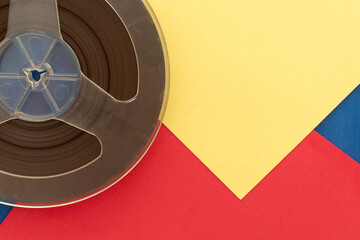 Old magnetic audio reel	