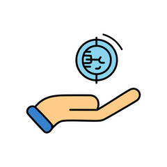 Cpu icon design. Technology icon in hand vector design.