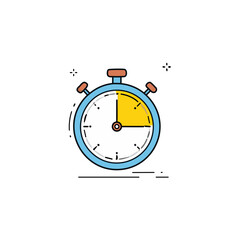 Stopwatch Icon. Flat Color Ladder Design. Vector Illustration.