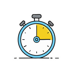 Blue color stop watch icon vector illustration. Time clock sign design.