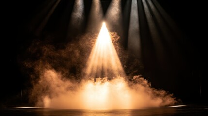 Spotlight Illuminating Smoke on a Dark Stage