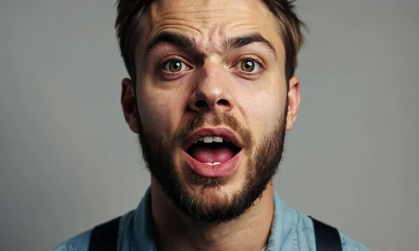 The man's face is tacky and awkward