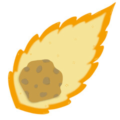 hand drawing of meteorite icon illustration perfect for space theme