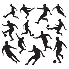 Obraz premium Soccer Players Silhouettes