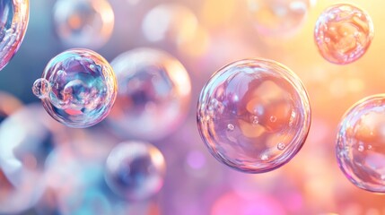 Naklejka premium Abstract bubble-inspired background with soft colors and light reflections for creative design