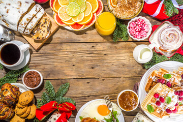 Festive Christmas morning breakfast