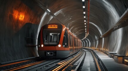 Naklejka premium Underground tunneling with a focus on engineering and technology