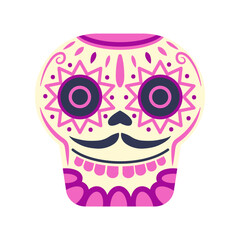 Mexican sugar skull for Dia de los Muertos. Traditional mexican holiday day of the dead object