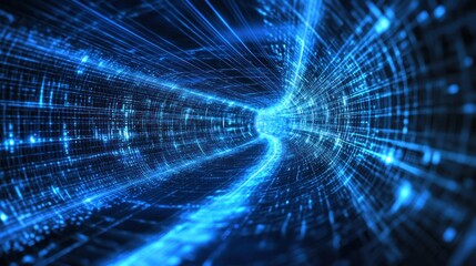 a digital network diagram showcasing data flow and bandwidth usage, representing technology and connectivity