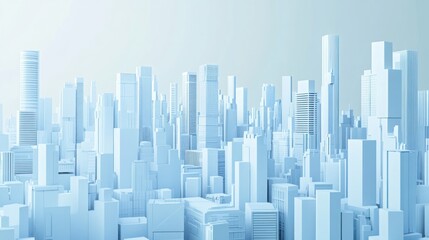 Naklejka premium A Minimalist Architectural Render of a Cityscape