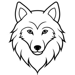 Wolf head black silhouette Vector illustration. Wolf Head Vintage Logo Stock Vector, Wolf head line art