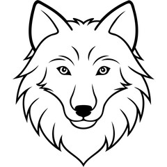 Wolf head black silhouette Vector illustration. Wolf Head Vintage Logo Stock Vector, Wolf head line art