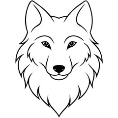 Fototapeta premium Wolf head black silhouette Vector illustration. Wolf Head Vintage Logo Stock Vector, Wolf head line art