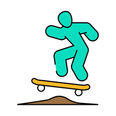 skateboard tricks line icon vector. skateboard tricks sign. isolated symbol illustration