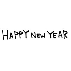  	手書き筆文字のhappynewyearのイラスト