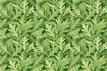 Arugula green leaves seamless pattern vector illustration