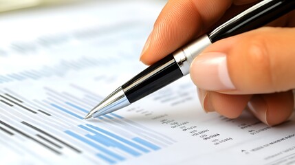 Consultant Hand Holding Pen on Document