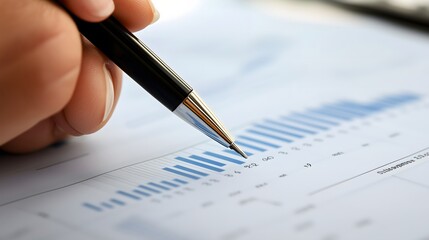 Consultant Analyzing Data with a Pen