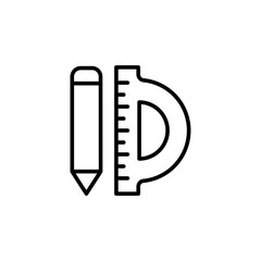 Ruler outline icons, minimalist vector illustration ,simple transparent graphic element .Isolated on white background