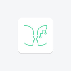 Turing Test duotone line icon , vector, pixel perfect, illustrator file