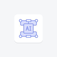 Ai Algorithm duotone line icon , vector, pixel perfect, illustrator file