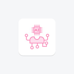 Virtual Assistant duotone line icon , vector, pixel perfect, illustrator file