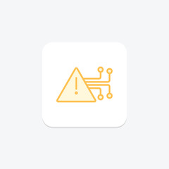 Ai Risk duotone line icon , vector, pixel perfect, illustrator file