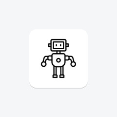 Robot line icon , vector, pixel perfect, illustrator file