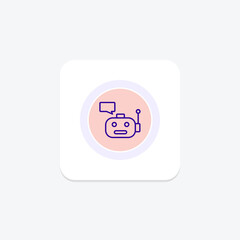 Bot Assistant color circle icon , vector, pixel perfect, illustrator file