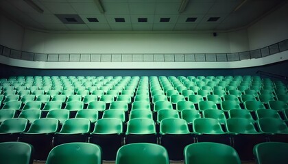Fototapeta premium Green empty sport stadium arena seats