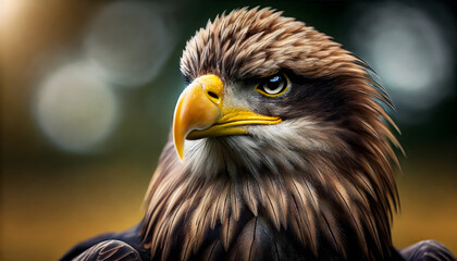 Close-up of majestic eagle with sharp gaze
